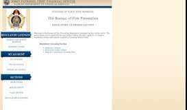
							         Bureau of Fire Prevention Online Portal - Regulatory Licensing								  
							    