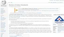 
							         Bureau of Indian Standards - Wikipedia								  
							    