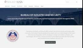 
							         Bureau of Industry and Security | SelectUSA.gov								  
							    
