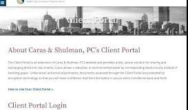 
							         Burlington, MA | CPAs – Portal - Caras & Shulman								  
							    