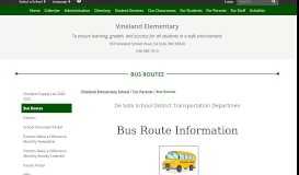 
							         Bus Routes - Vineland Elementary School								  
							    