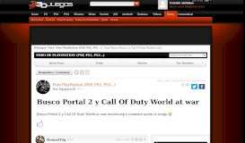 
							         Busco Portal 2 y Call Of Duty World at war - PlayStation (PSP, PS2 ...								  
							    