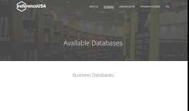 
							         Business and Consumer | Databases | ReferenceUSA								  
							    