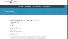 
							         Business anti-corruption portal: legislation - Action 4 Justice :Action ...								  
							    