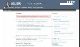 
							         Business | Arizona Secretary of State								  
							    