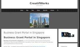 
							         Business Grant Portal in Singapore a One Stop service for grants								  
							    