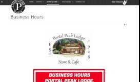 
							         Business Hours - Portal - Portal Peak Lodge								  
							    