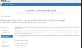 
							         Business License - Alameda County Permit Portal - ACGOV.org								  
							    