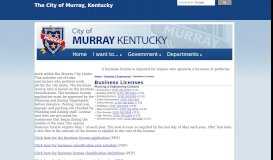 
							         Business License - City of Murray, Kentucky								  
							    