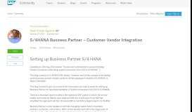 
							         Business Partner – Customer-Vendor Integration S/4 HANA | SAP Blogs								  
							    