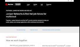 
							         Business Partners - Juniper Networks and Red Hat								  
							    