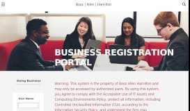 
							         Business Registration Portal - Booz Allen Hamilton								  
							    