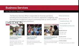 
							         Business Services - Davidson College								  
							    