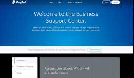 
							         Business Support Center | PayPal								  
							    