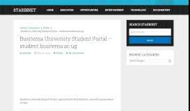 
							         Busitema University Student Portal - student.busitema.ac.ug - Starbinet								  
							    