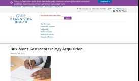 
							         Bux-Mont Gastroenterology Acquisition - Grand View Health								  
							    