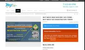 
							         Buy NECO NOV/DEC GCE Form Online, Where ... - MyCyberteller.com								  
							    