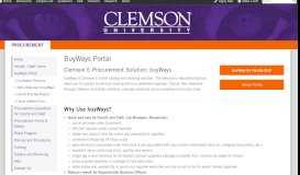 
							         BuyWays Portal | Clemson University, South Carolina								  
							    