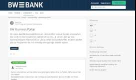
							         BW Business Portal | BW-Bank Service Community								  
							    