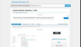 
							         bweb-portal.com at Website Informer. Visit Bweb Portal.								  
							    