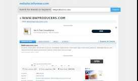 
							         bwproducers.com at WI. BWProducers.com - Website Informer								  
							    