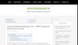 
							         BWW Employee Self Service Access - AdvisorKnock								  
							    