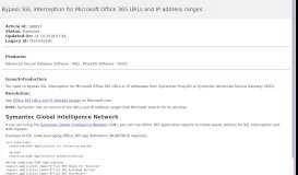 
							         Bypass SSL interception for Microsoft Office 365 URLs and IP address ...								  
							    