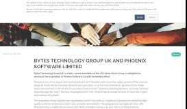 
							         Bytes Technology Group UK & Phoenix Software Limited								  
							    