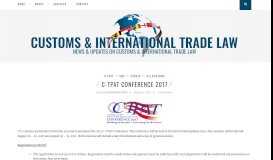 
							         C-TPAT Conference 2017 | Customs & International Trade Law Blog								  
							    
