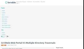 
							         CA ERwin Web Portal 9.5 Multiple Directory Traversals | Tenable®								  
							    