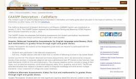 
							         CAASPP Description - CalEdFacts (CA Dept of Education)								  
							    