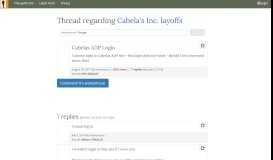
							         Cabelas ADP Login - post regarding Cabela's Inc. layoffs								  
							    