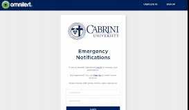 
							         Cabrini University - Subscriber Portal - User Log in								  
							    