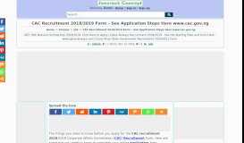 
							         CAC Recruitment 2018/2019 Form - See Application Steps Here www ...								  
							    