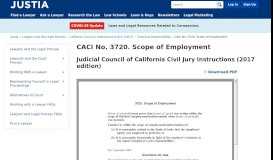 
							         CACI No. 3720. Scope of Employment :: California Civil Jury ... - Justia								  
							    