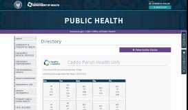 
							         Caddo Parish Health Unit | Department of Health | State of Louisiana								  
							    