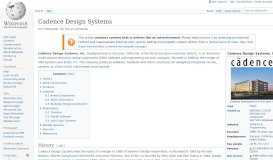 
							         Cadence Design Systems - Wikipedia								  
							    