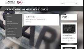 
							         Cadet Portal: Department of Military Science: Loyola University Chicago								  
							    