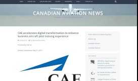 
							         CAE accelerates digital transformation to enhance business aircraft ...								  
							    