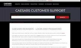 
							         Caesars Rewards - Login and Password								  
							    