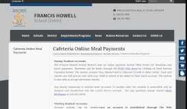 
							         Cafeteria Online Meal Payments - Francis Howell School District								  
							    