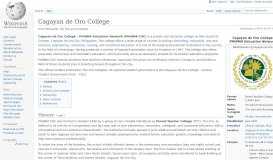 
							         Cagayan de Oro College - Wikipedia								  
							    