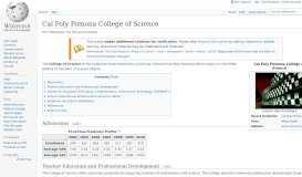 
							         Cal Poly Pomona College of Science - Wikipedia								  
							    