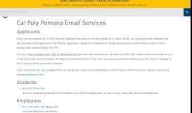 
							         Cal Poly Pomona Email Services								  
							    