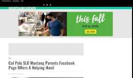 
							         Cal Poly SLO Mustang Parents Facebook page offers a helping hand ...								  
							    