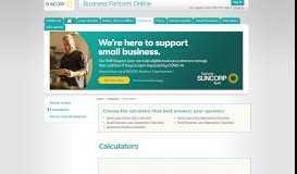 
							         Calculators - Business Partners Online - Suncorp								  
							    