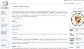 
							         Caldwell University - Wikipedia								  
							    
