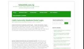
							         Caleb University Students Portal Login - Schoolinfo.com.ng								  
							    