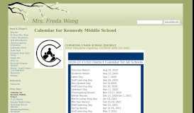 
							         Calendar for Kennedy Middle School - Mrs. Freda Wong - Google Sites								  
							    