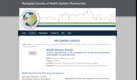 
							         Calendar - Metroplex Society of Health-System Pharmacists								  
							    